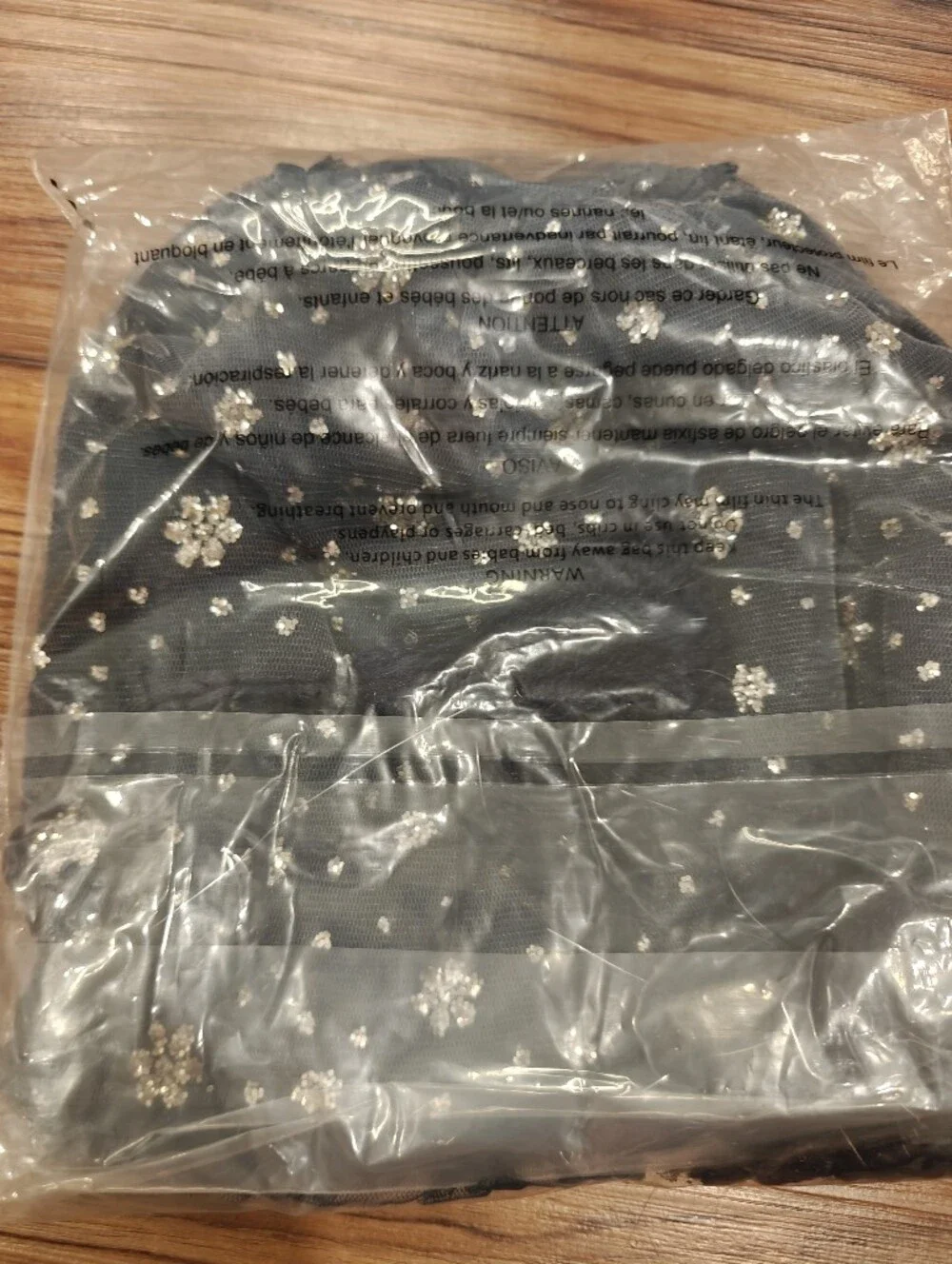 Free People Navy Embellished Drawstring Gift Bag